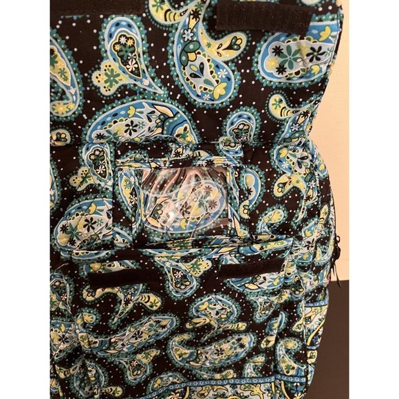 Nicole Brayden Quilted Backpack Blue Paisley EUC Approx 15x11x5 Inches - Picture 3 of 10